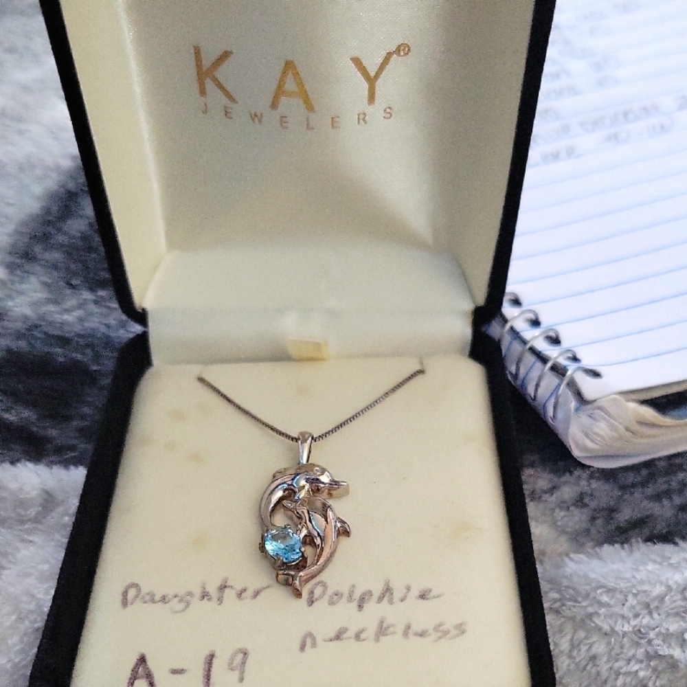 Kay Jewelers Dolphin Necklace with Blue Stone